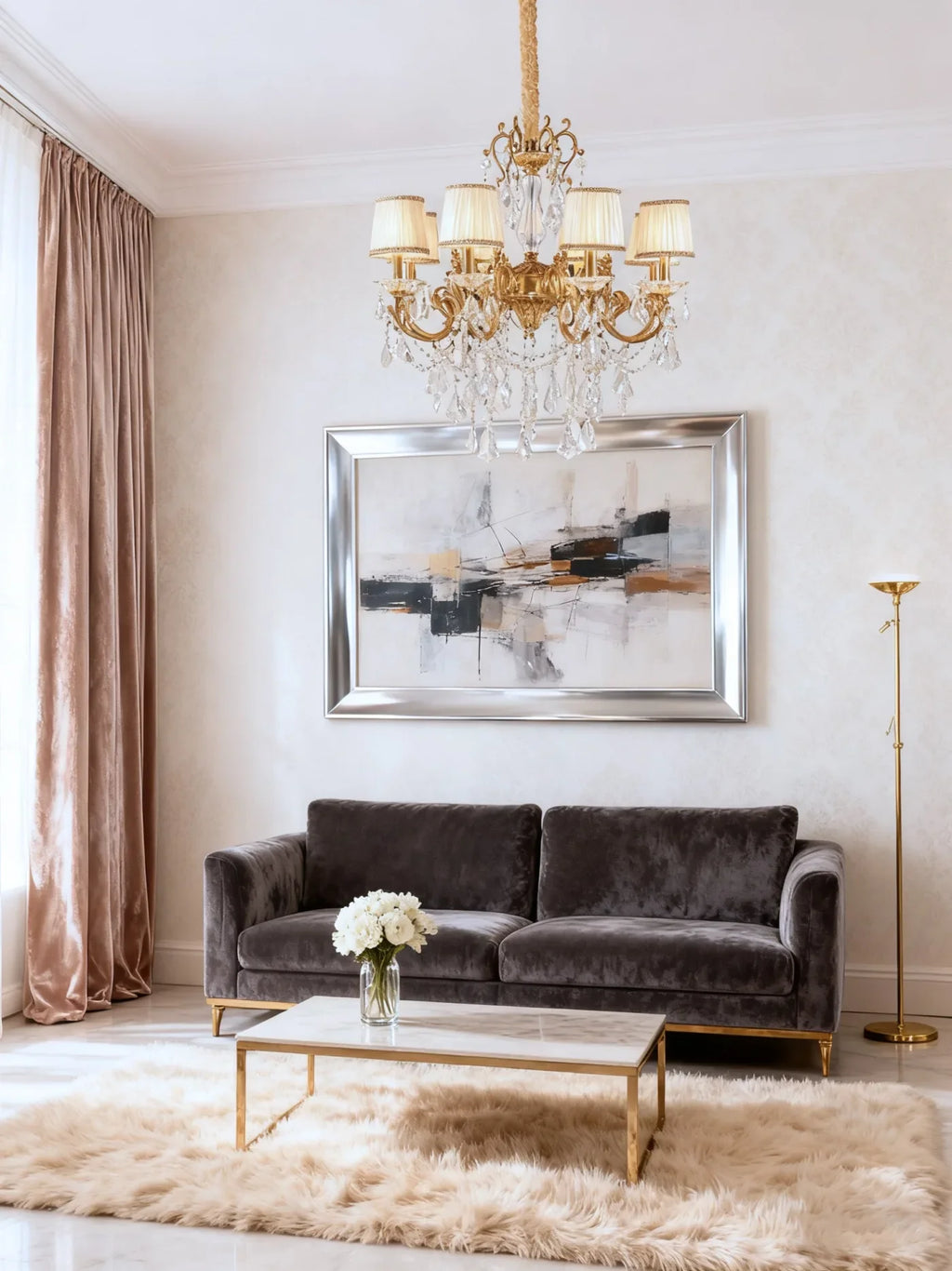 Statement 31X30 Inch 8-Light Candle Style Antique Brass Crystal Chandelier – Perfect for Dining Room Living Room Entryway