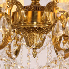 Statement 31X30 Inch 8-Light Candle Style Antique Brass Crystal Chandelier – Perfect for Dining Room Living Room Entryway