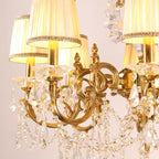 Statement 31X30 Inch 8-Light Candle Style Antique Brass Crystal Chandelier – Perfect for Dining Room Living Room Entryway