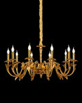 41X20 Inch 10 Lights Baroque Style European Antique Copper Chandelier
