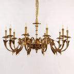 41X20 Inch 10 Lights Baroque Style European Antique Copper Chandelier