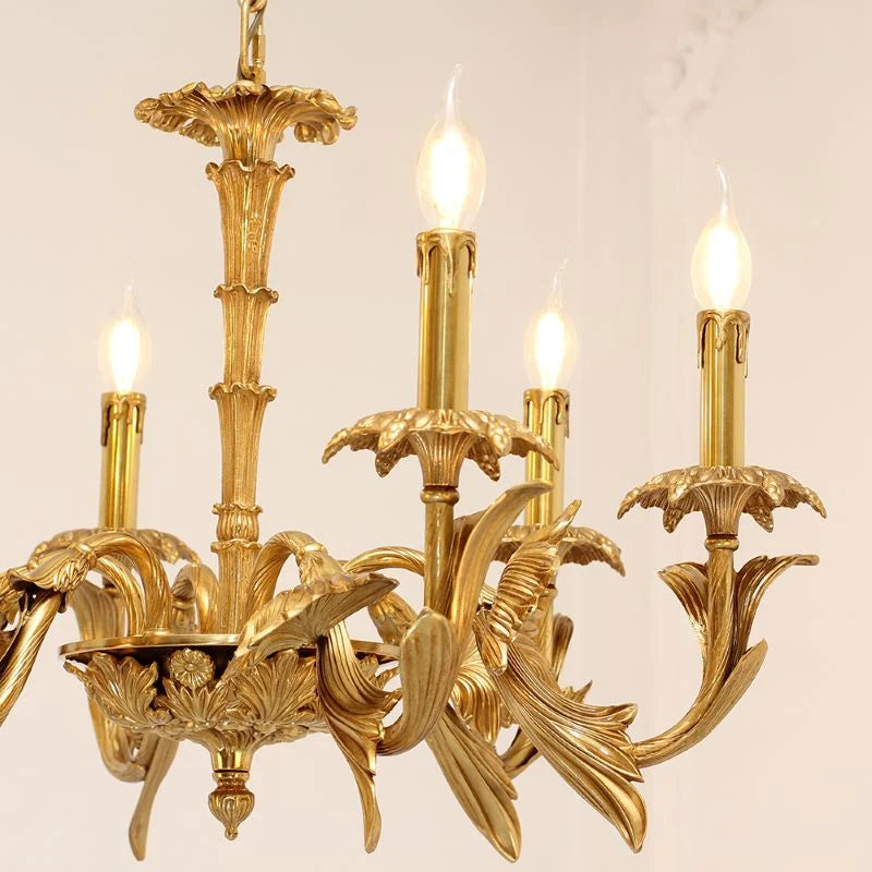 26X20 Inch 6 Lights Baroque Style European Antique Copper Chandelier