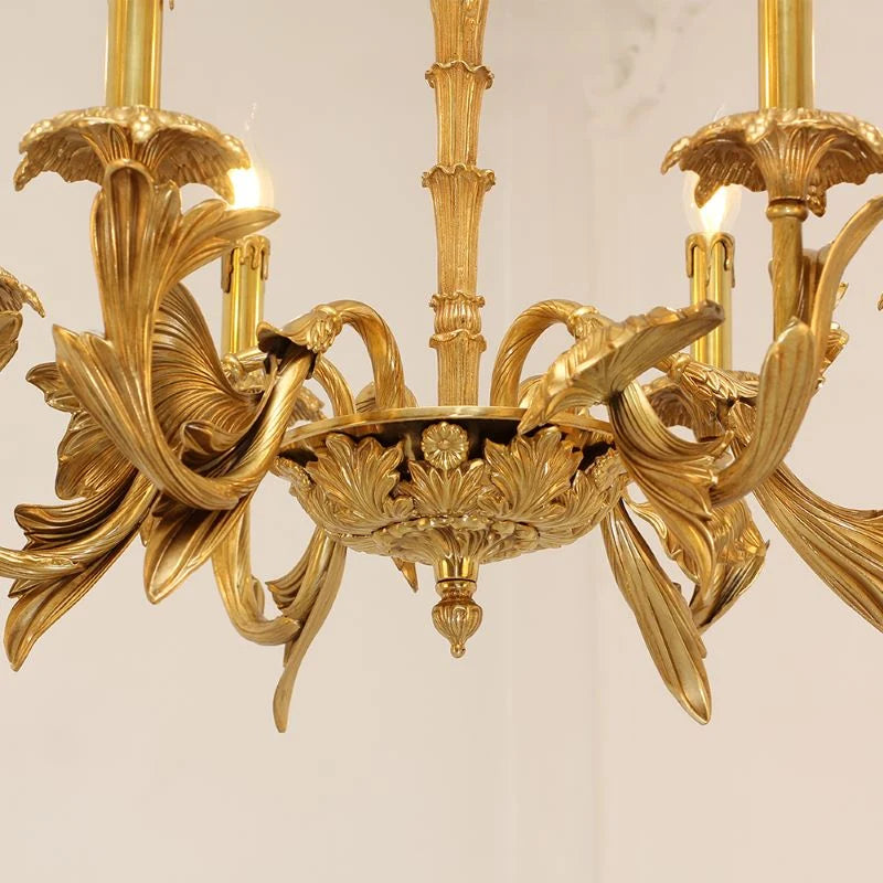26X20 Inch 6 Lights Baroque Style European Antique Copper Chandelier