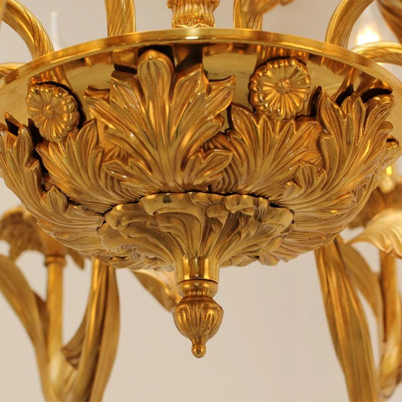 33X20 Inch 8 Lights Baroque Style European Antique Copper Chandelier