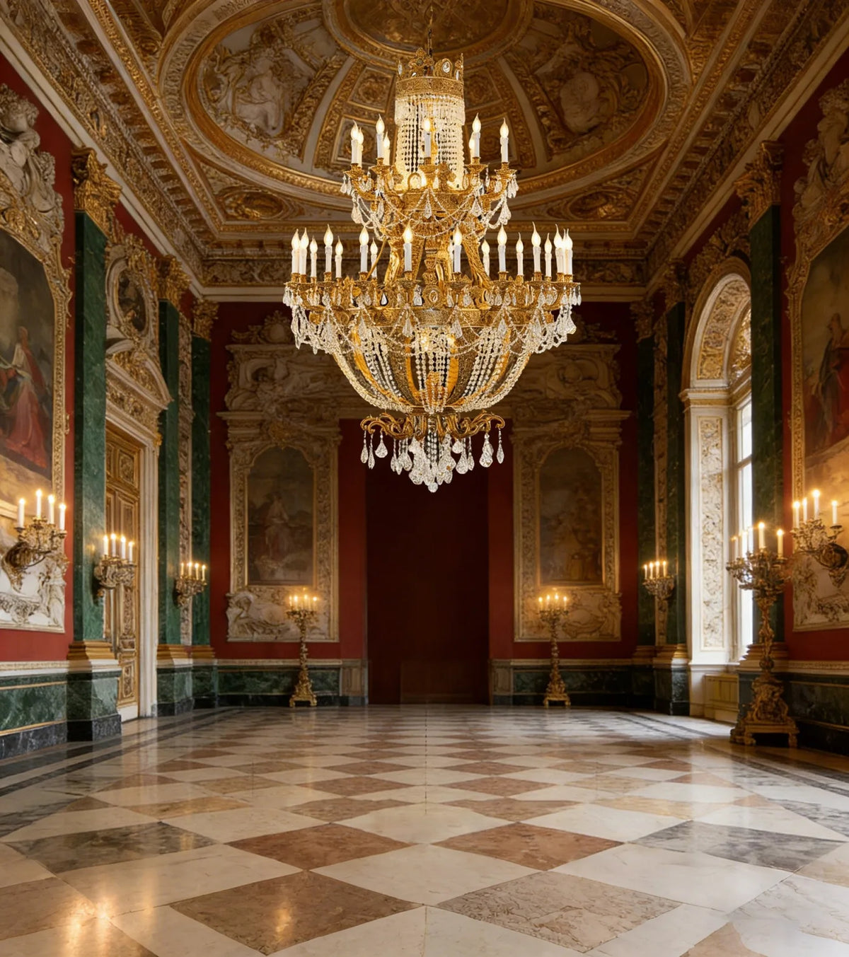 51X67 Inch 42 Lights Big French Empire Brass and Crystal Chandelier for Foyer