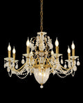 Eight Brass Arms Classical Crystal Chandelier Small Gold Chandelier for Sitting Room 33X28 Inch