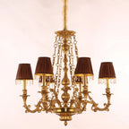 30X30 Inch 6 Lights Baroque Style Antique Copper Chandelier