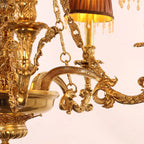 30X30 Inch 6 Lights Baroque Style Antique Copper Chandelier