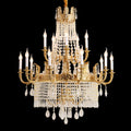 Stunning 39'' W x 43'' H Two Tier French Empire Chandelier – Antique Brass & Crystal for Formal Living Room Foyer Dining Room