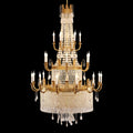 Grand 49'' W x 79'' H Three Tier French Empire Chandelier – Antique Brass & Crystal for Foyer Double Height Ceiling Living Room