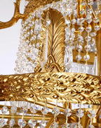 Grand 49'' W x 79'' H Three Tier French Empire Chandelier – Antique Brass & Crystal for Foyer Double Height Ceiling Living Room