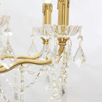 8 Lights Candle Style Brass Chandelier Gold Bedroom Crystal Chandelier