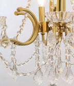 8 Lights Candle Style Brass Chandelier Gold Bedroom Crystal Chandelier