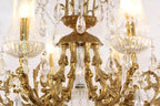 28X31 Inch 6 Lights Small Classical Candle Style Brass and Crystal Chandelier Lighting