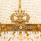 28X35 Inch 12 Lights French Empire Brass and Crystal Chandelier