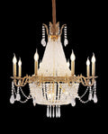 33X33 Inch French Empire Brass and Crystal Chandelier