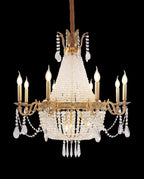 33X33 Inch French Empire Brass and Crystal Chandelier
