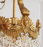 10 Inch Mini Chandelier Antique Brass and Crystal Lighting for Hallway