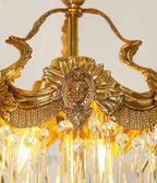 55 Inch Linear Chandelier Antique Copper and Crystal Kitchen Island Chandelier