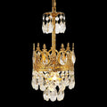 Set of 2 6-Inch Mini Crystal Pendant Lights for Kitchen Island, Empire Style Brass Crystal Chandelier