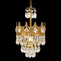 Set of 2 9-Inch Mini Kitchen Island Pendant Lights, Empire Style Brass Crystal Pendant Lighting