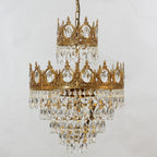 15 Inch Small Crystal Light French Empire Style Brass Crystal Chandelier