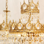 18 Inch Small Crystal Chandelier for Extrance Empire Style Brass Chandelier