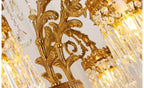 25.5 Inch Wide French Empire Style Brass Crystal Chandelier Gold Dining Room Chandelier