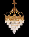 20 Inch Wide Small Copper Chandelier Luxury Gold Crystal Chandelier for Entrance