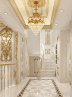 20 Inch Wide Small Copper Chandelier Luxury Gold Crystal Chandelier for Entrance