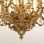 41X43 Inch 24 Lights Baroque Style Antique French Copper Chandelier