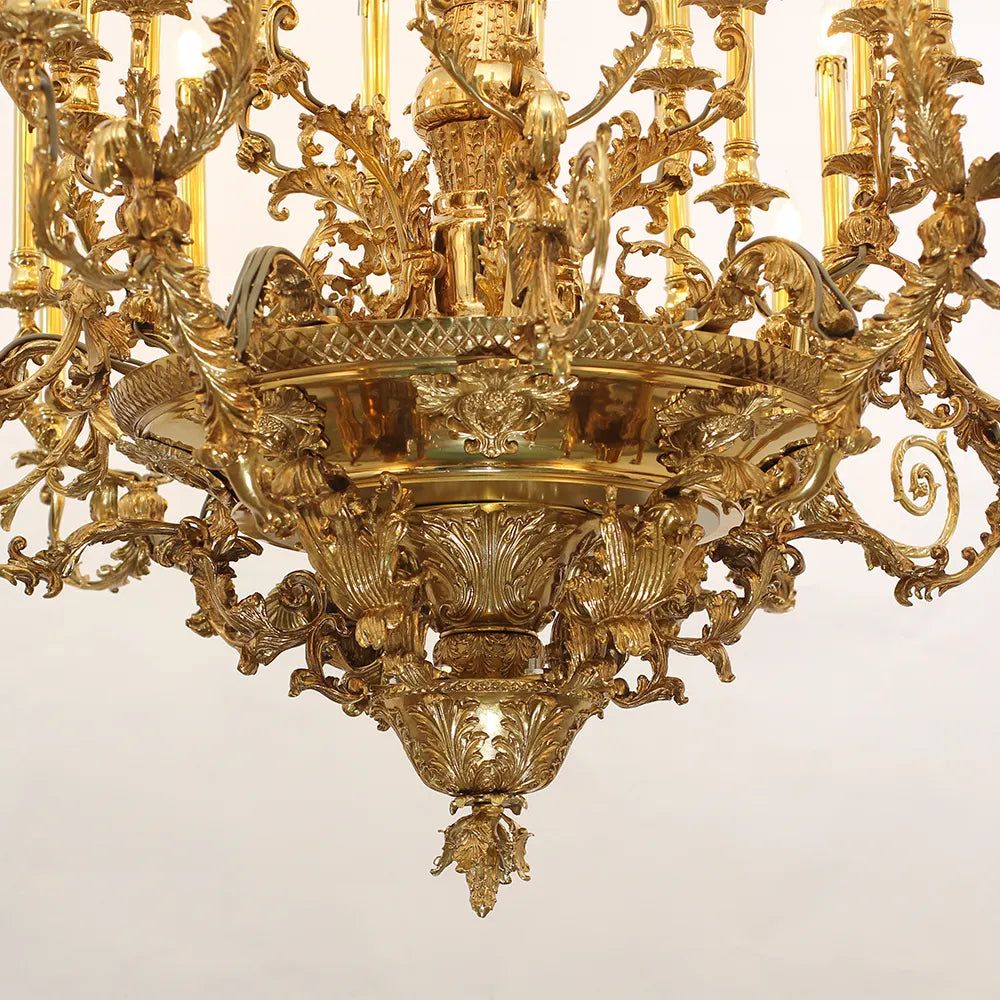 41X43 Inch 24 Lights Baroque Style Antique French Copper Chandelier