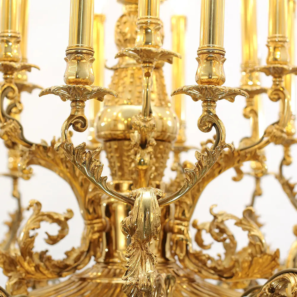 41X43 Inch 24 Lights Baroque Style Antique French Copper Chandelier