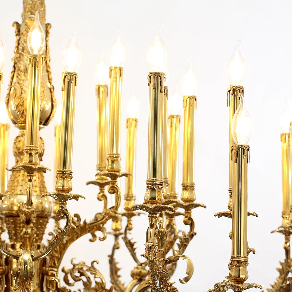 41X43 Inch 24 Lights Baroque Style Antique French Copper Chandelier