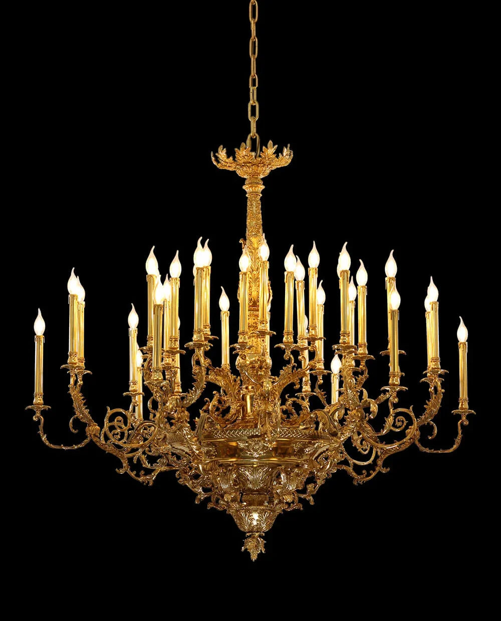 54X46 Inch 36 Lights Baroque Style French Copper Chandelier