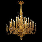 69X89 Inch 57 Lights Oversized Baroque Style Antique Copper Chandelier
