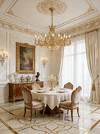 47X31 Inch 20 Lights French Empire Style Brass and Crystal Chandelier Light