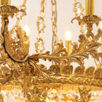 47X31 Inch 20 Lights French Empire Style Brass and Crystal Chandelier Light