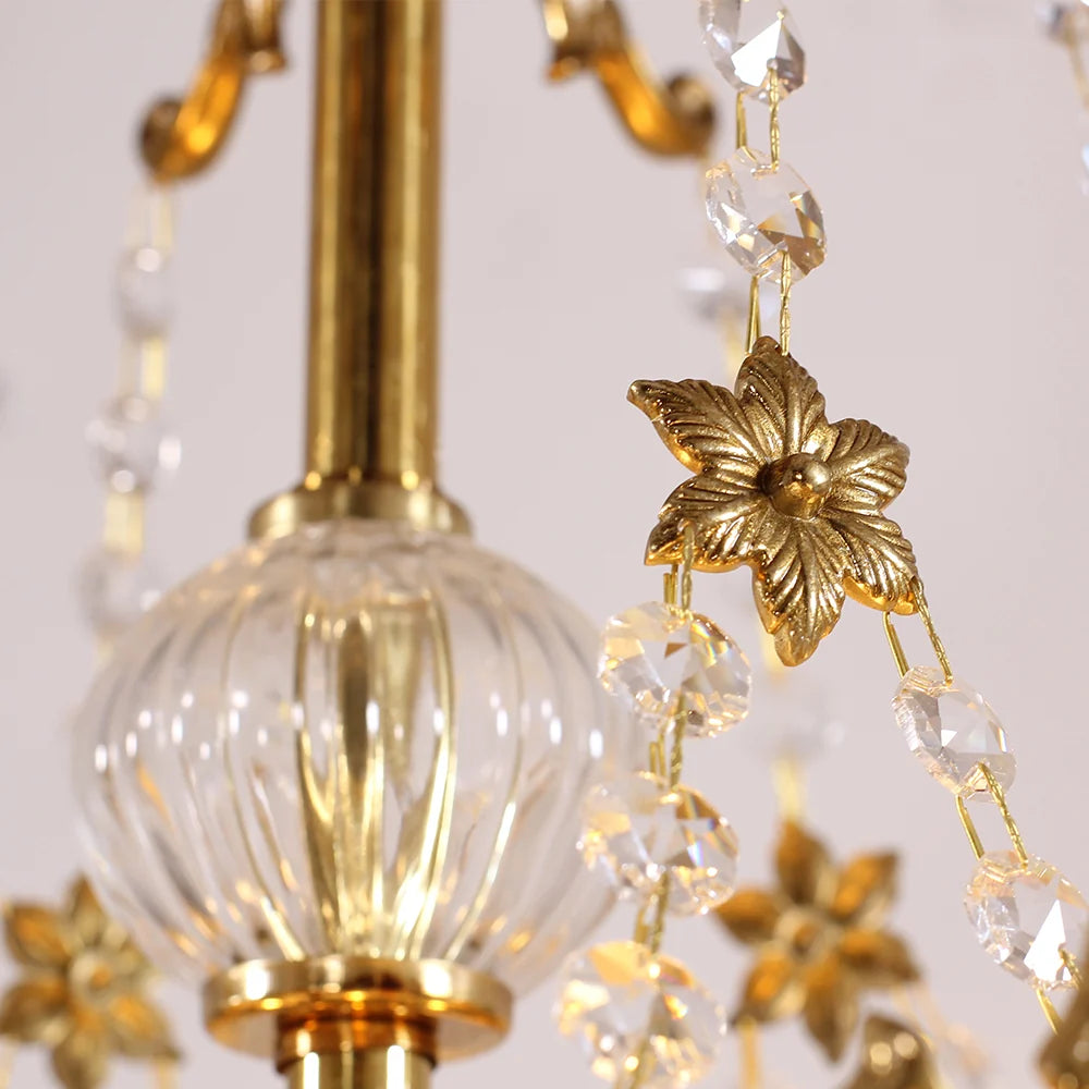 16 Inch Mini Chandelier Antique French Empire Brass Chandelier for Hallway