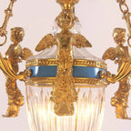 20X35 Inch 1 Light Rococo Style Antique French Copper Chandelier Pendant Light