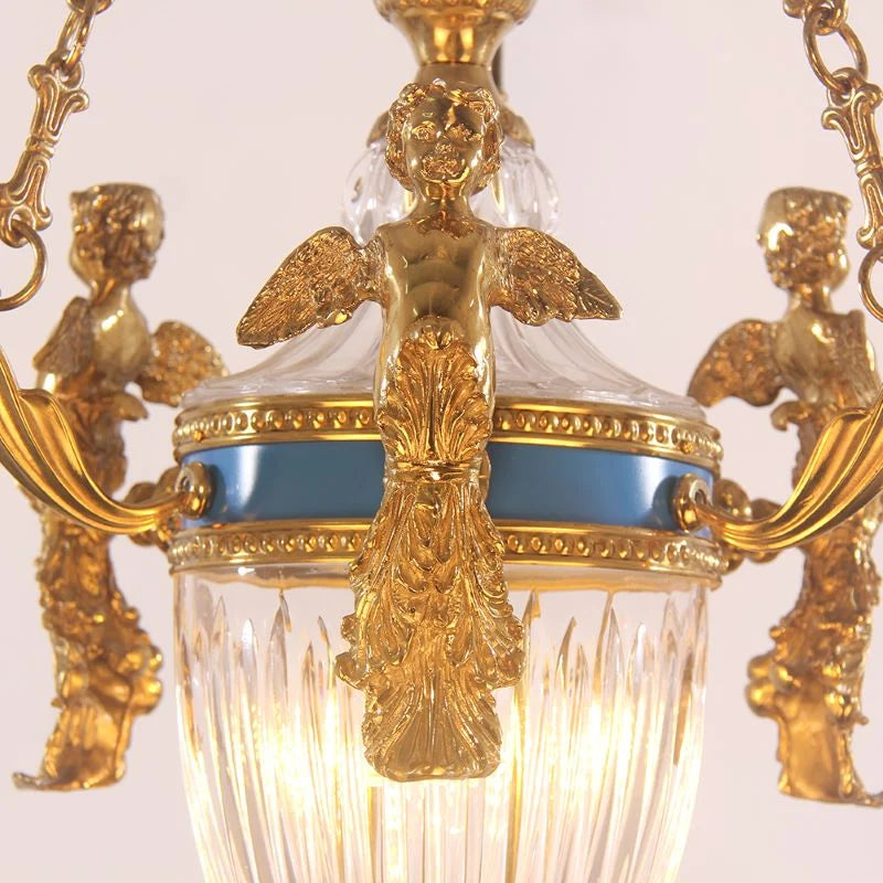20X35 Inch 1 Light Rococo Style Antique French Copper Chandelier Pendant Light