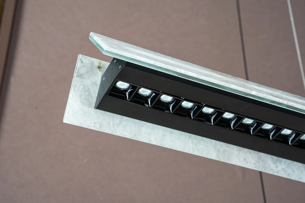 Modern Slim Luxury stone Linear LED Pendant Light