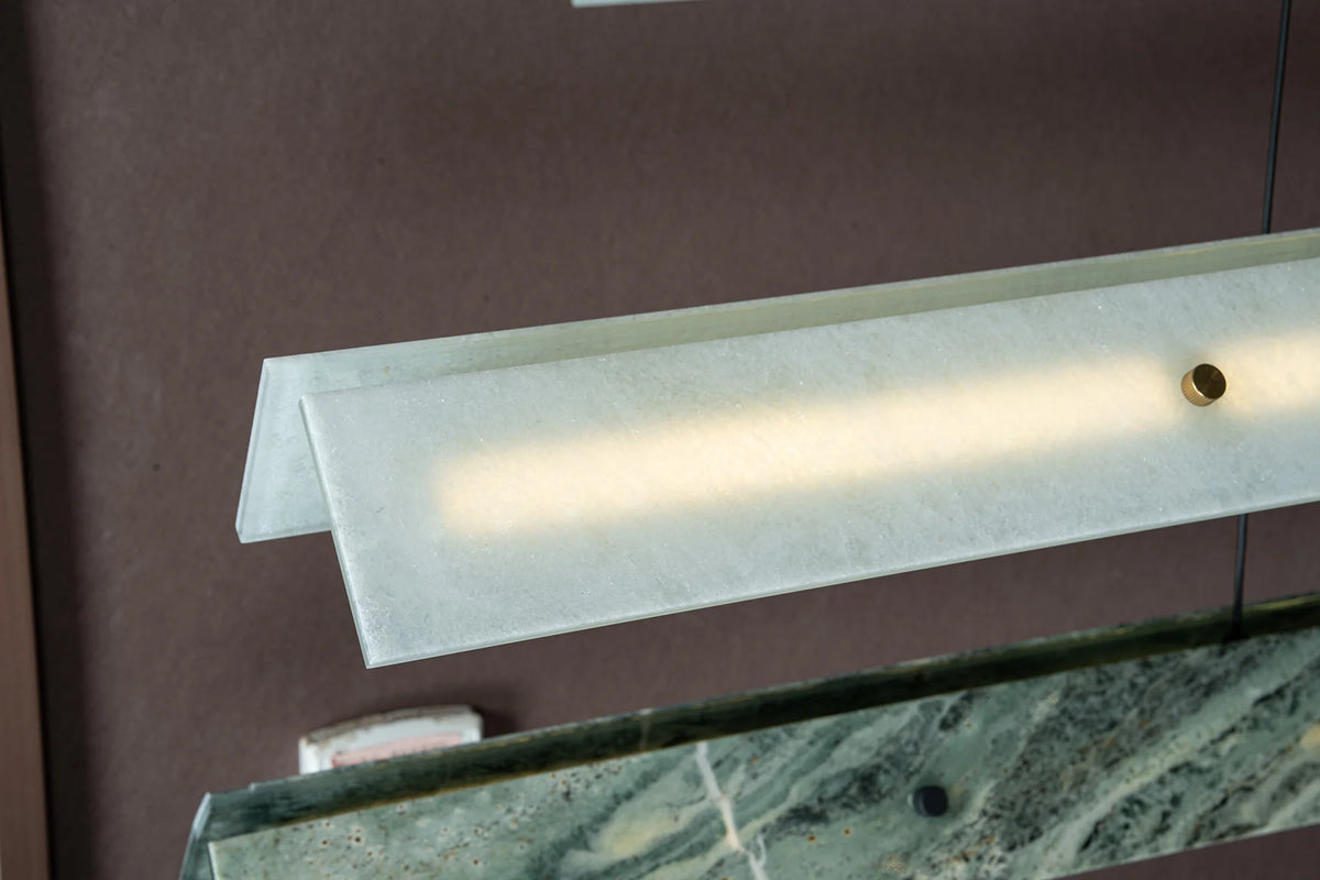 Modern Slim Luxury stone Linear LED Pendant Light