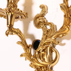 2 Lights French Retro Brass Wall Lamp Indoor Decorative Copper Wall Sconce