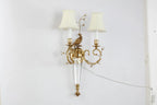 2 Lights French Retro Brass Wall Sconce Antique Bird Wall Lamp