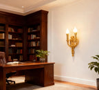 2 Lights Vintage Brass Wall Sconce