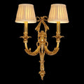 2 Lights Antique Brass Wall Lamp European Gold Sconce