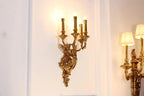 4 Lights European Retro Brass Wall Sconce Antique Angel Wall Lamp