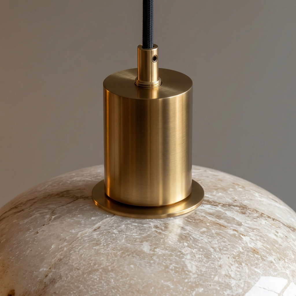 Luna pendant brass-toned fitting detail