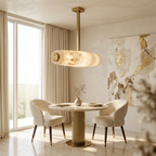 AI-generated dining room lifestyle visualization featuring Aurora pendant